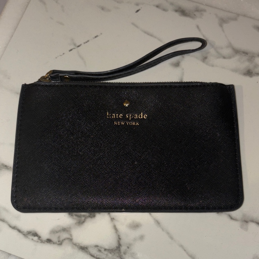 Kate Spade Black Leather Wristlet